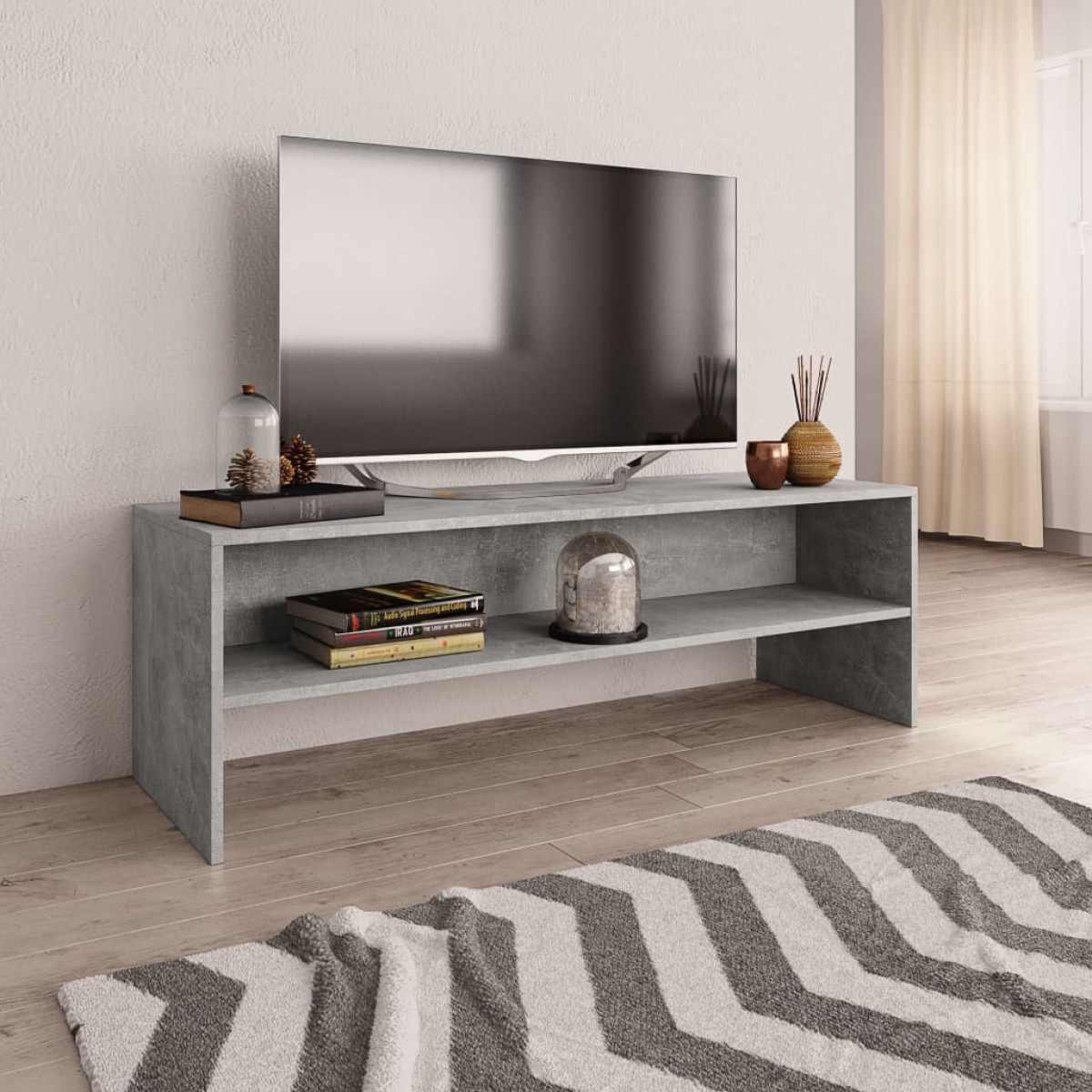 vidaXL Έπιπλο Τηλεόρασης Γκρι Σκυροδέματος 120x40x40 εκ. Μοριοσανίδα