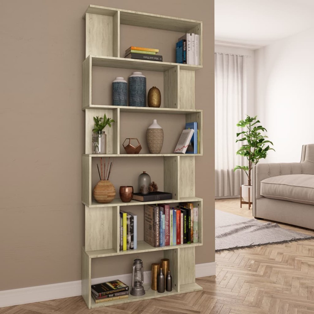 vidaXL Βιβλιοθήκη/Διαχωριστικό Sonoma Δρυς 80x24x192 εκ. Επεξ. Ξύλο