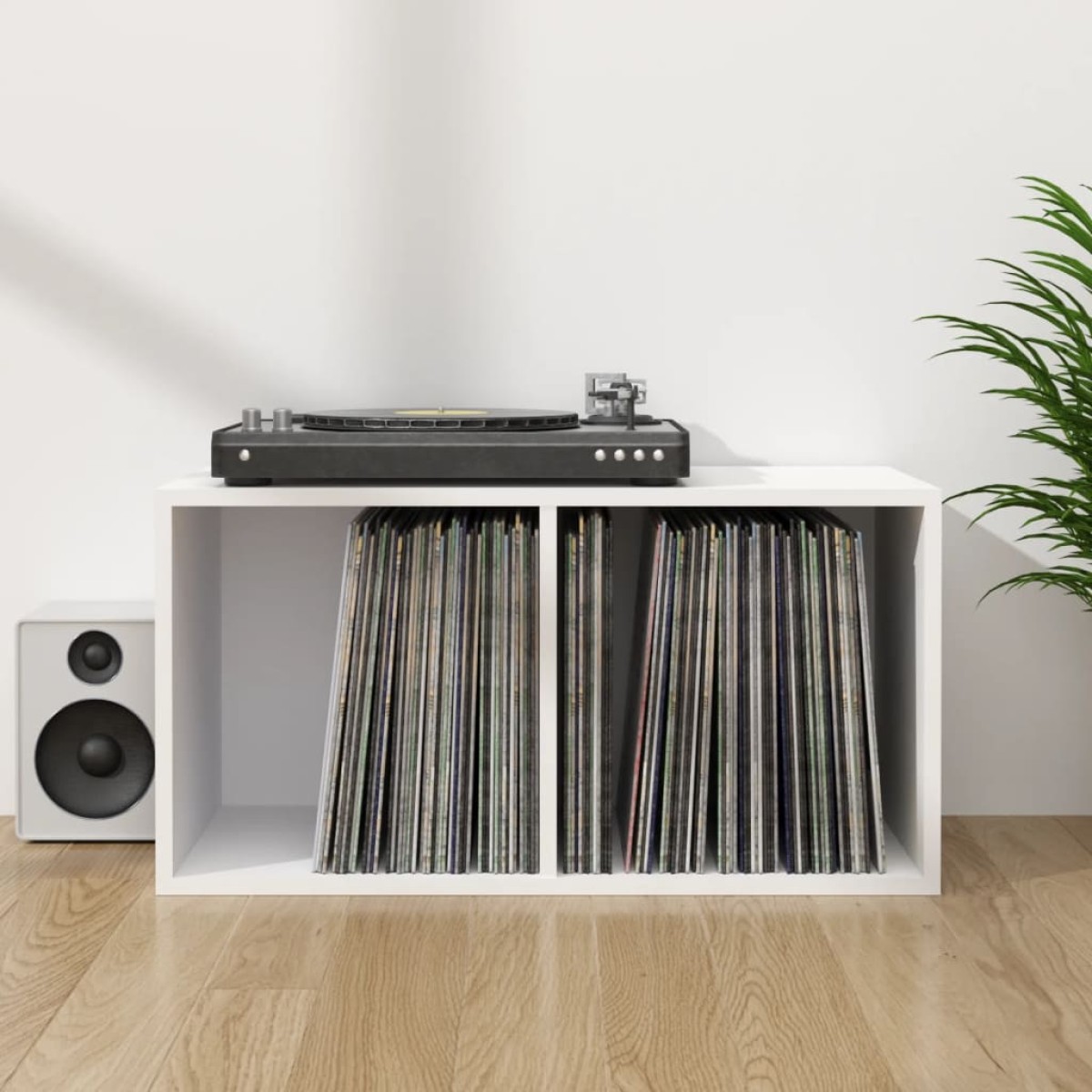 vidaXL Έπιπλο Δίσκων Βινυλίου Λευκό 71x34x36 εκ. Επεξεργ. Ξύλο
