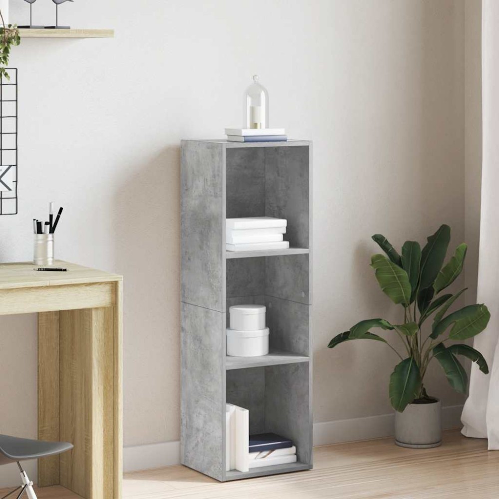 vidaXL Βιβλιοθήκη/Έπιπλο TV Γκρι Σκυροδέματος 36x30x114 εκ Επεξ. Ξύλο