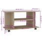 vidaXL Έπιπλο Τηλεόρασης με Ρόδες Sonoma Δρυς 80x40x40 εκ. Μοριοσανίδα