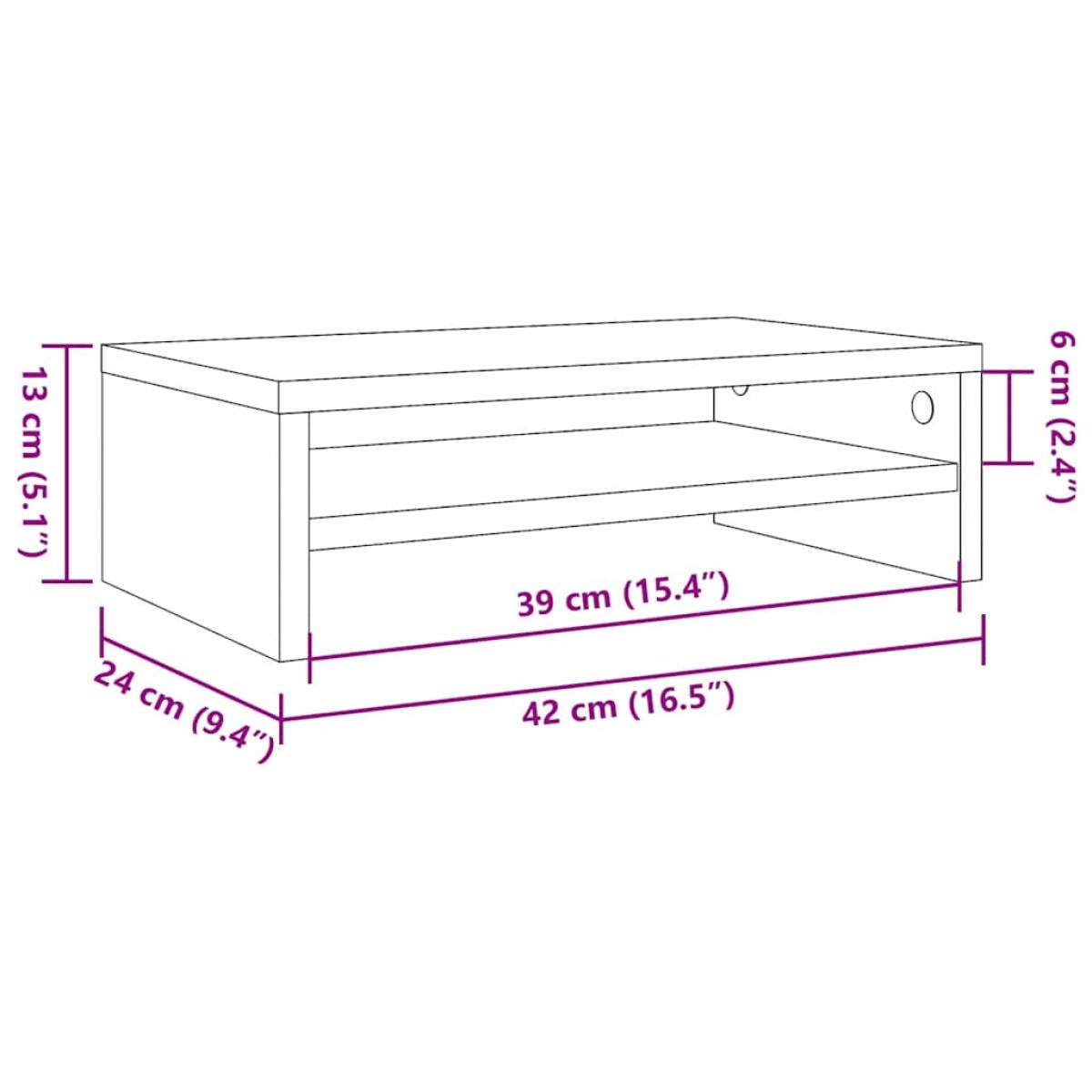 vidaXL Βάση Οθόνης Χρώμα Sonoma Δρυς 42 x 24 x 13 εκ. από Μοριοσανίδα
