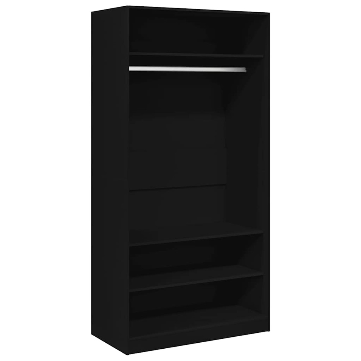 vidaXL Ντουλάπα Μαύρη 100 x 50 x 200 εκ. από Μοριοσανίδα