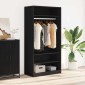 vidaXL Ντουλάπα Μαύρη 100 x 50 x 200 εκ. από Μοριοσανίδα
