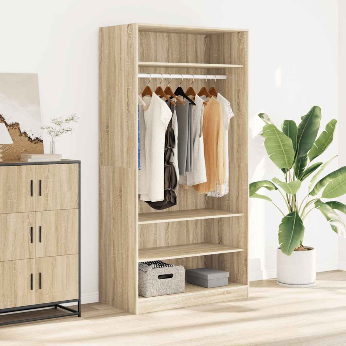 vidaXL Ντουλάπα Χρώμα Sonoma Δρυς 100 x 50 x 200 εκ. από Μοριοσανίδα