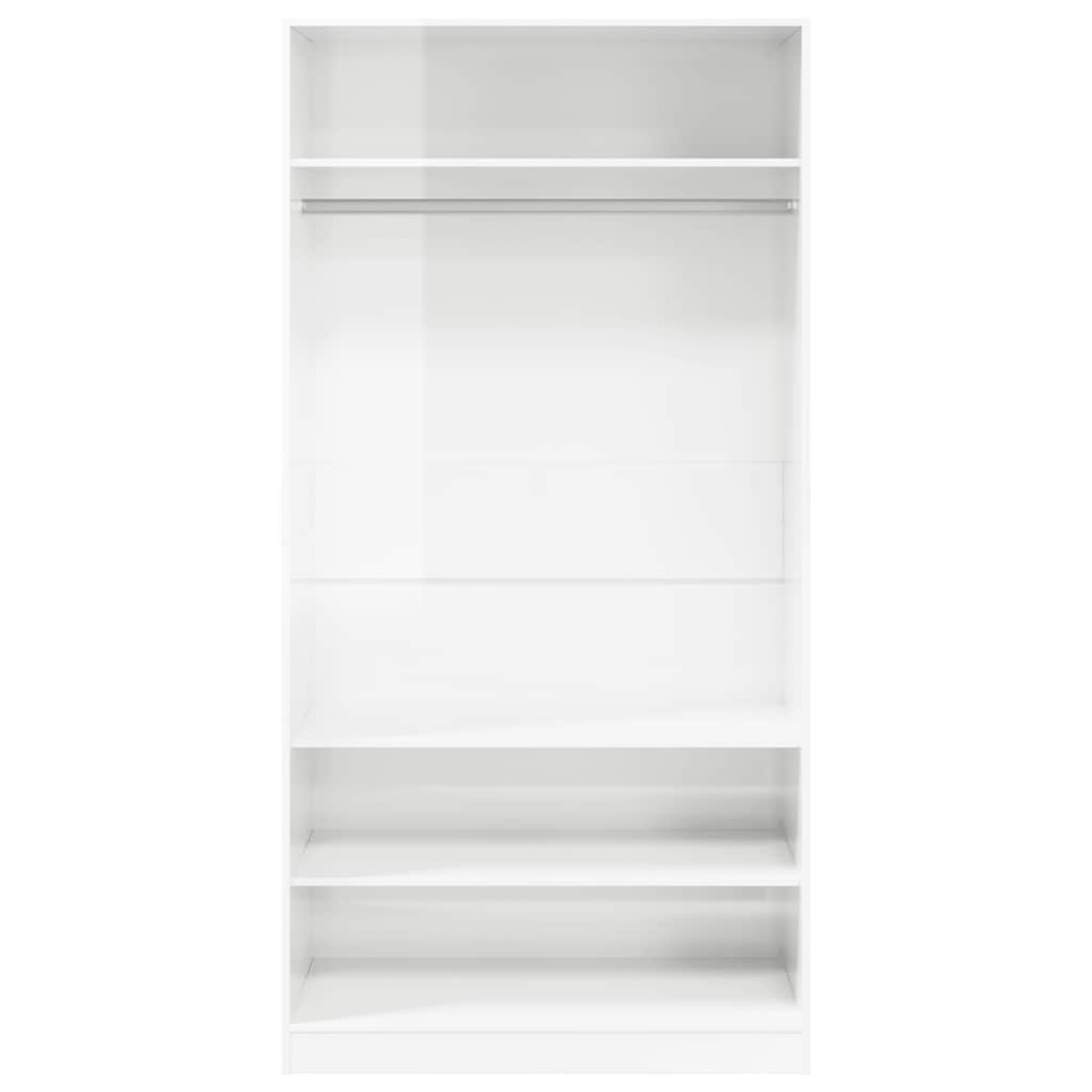 vidaXL Ντουλάπα Γυαλιστερό Λευκό 100 x 50 x 200 εκ. από Μοριοσανίδα