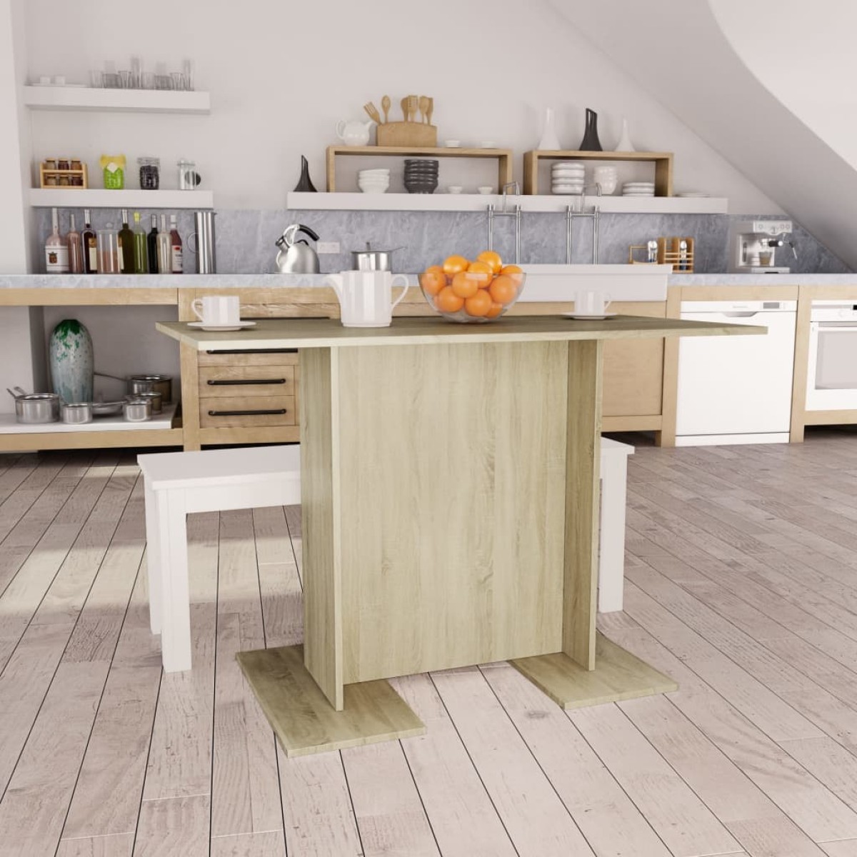vidaXL Τραπεζαρία Sonoma Δρυς 110 x 60 x 75 εκ. από Μοριοσανίδα