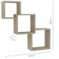 vidaXL Ράφια Κύβοι Τοίχου Χρώμα Sonoma Δρυς 68x15x68 εκ. Μοριοσανίδα