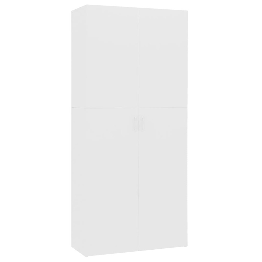 vidaXL Παπουτσοθήκη Λευκή 80 x 35,5 x 180 εκ. από Επεξ. Ξύλο