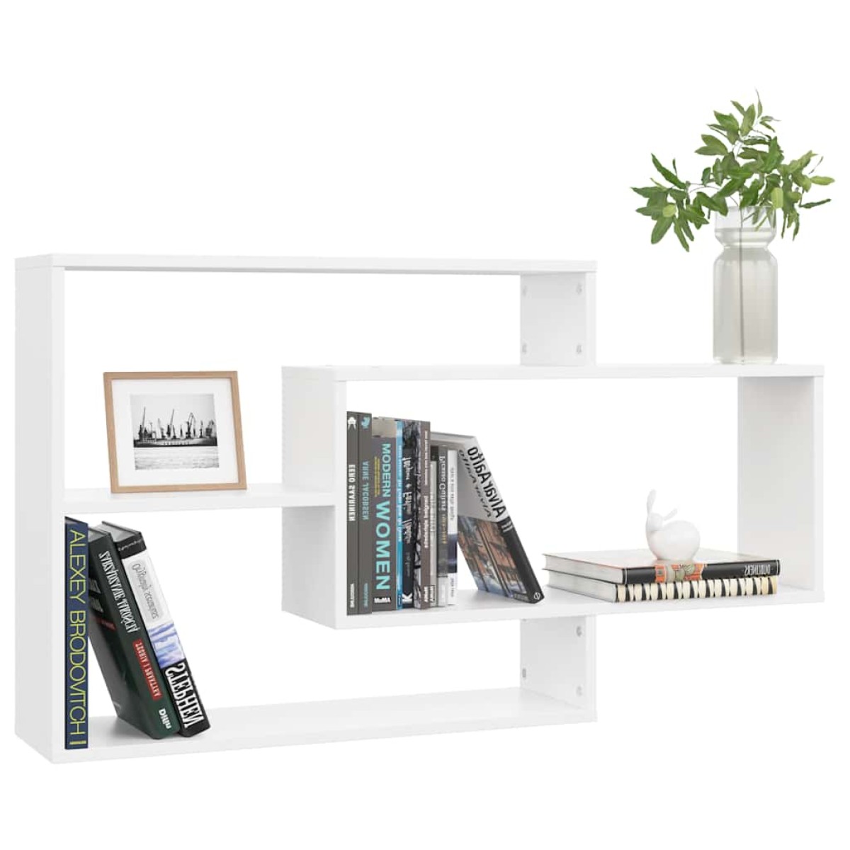 vidaXL Ραφιέρα Τοίχου Λευκή 104 x 20 x 58,5 εκ. από Μοριοσανίδα