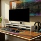 vidaXL Βάση Οθονών Λευκή 100 x 24 x 13 εκ. από Μοριοσανίδα
