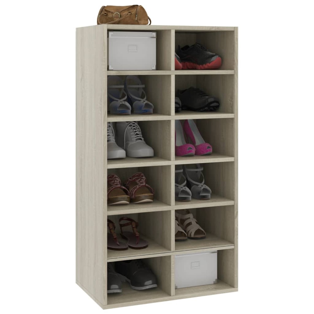 vidaXL Παπουτσοθήκη Sonoma Δρυς 54x34x100,5 εκ. από Επεξεργασμένο Ξύλο