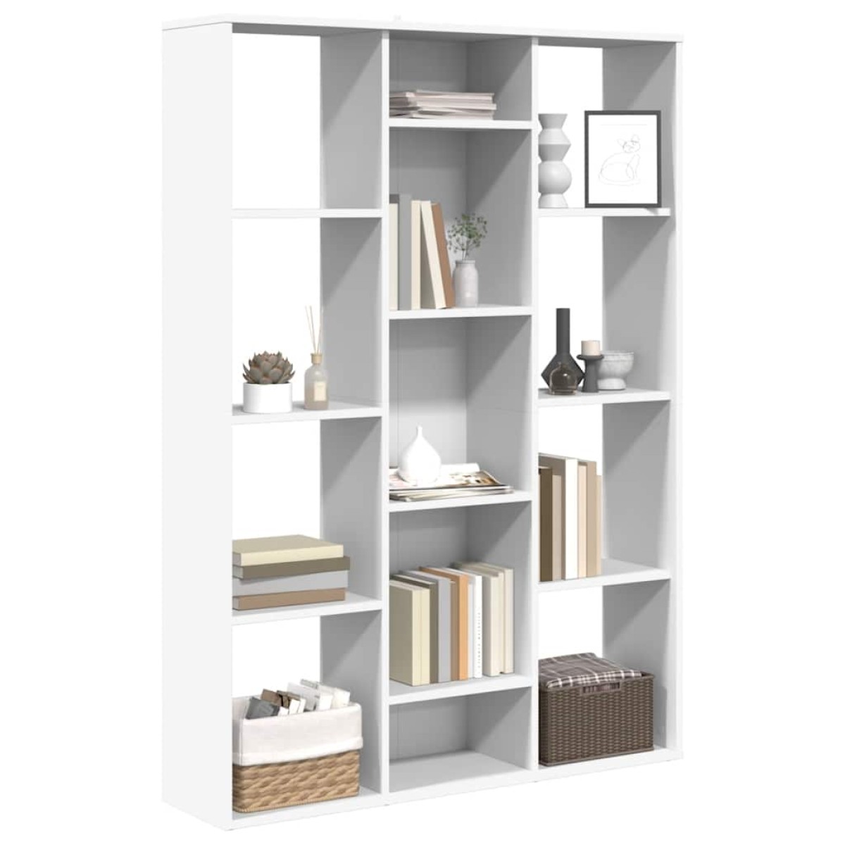 vidaXL Διαχωριστικό/Βιβλιοθήκη Λευκό 100x24x140 εκ. από Μοριοσανίδα