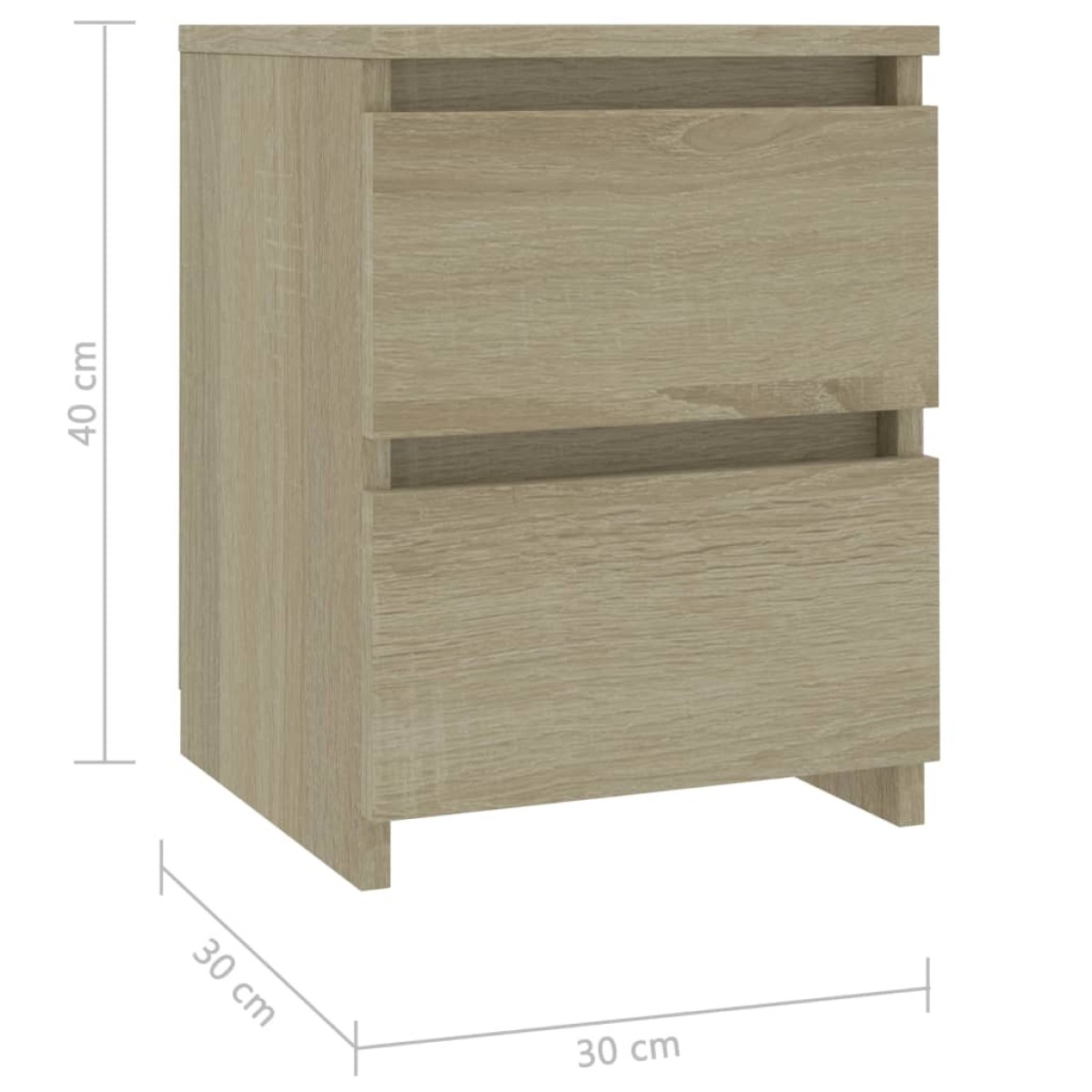 vidaXL Κομοδίνο Χρώμα Sonoma Δρυς 30 x 30 x 40 εκ. από Μοριοσανίδα