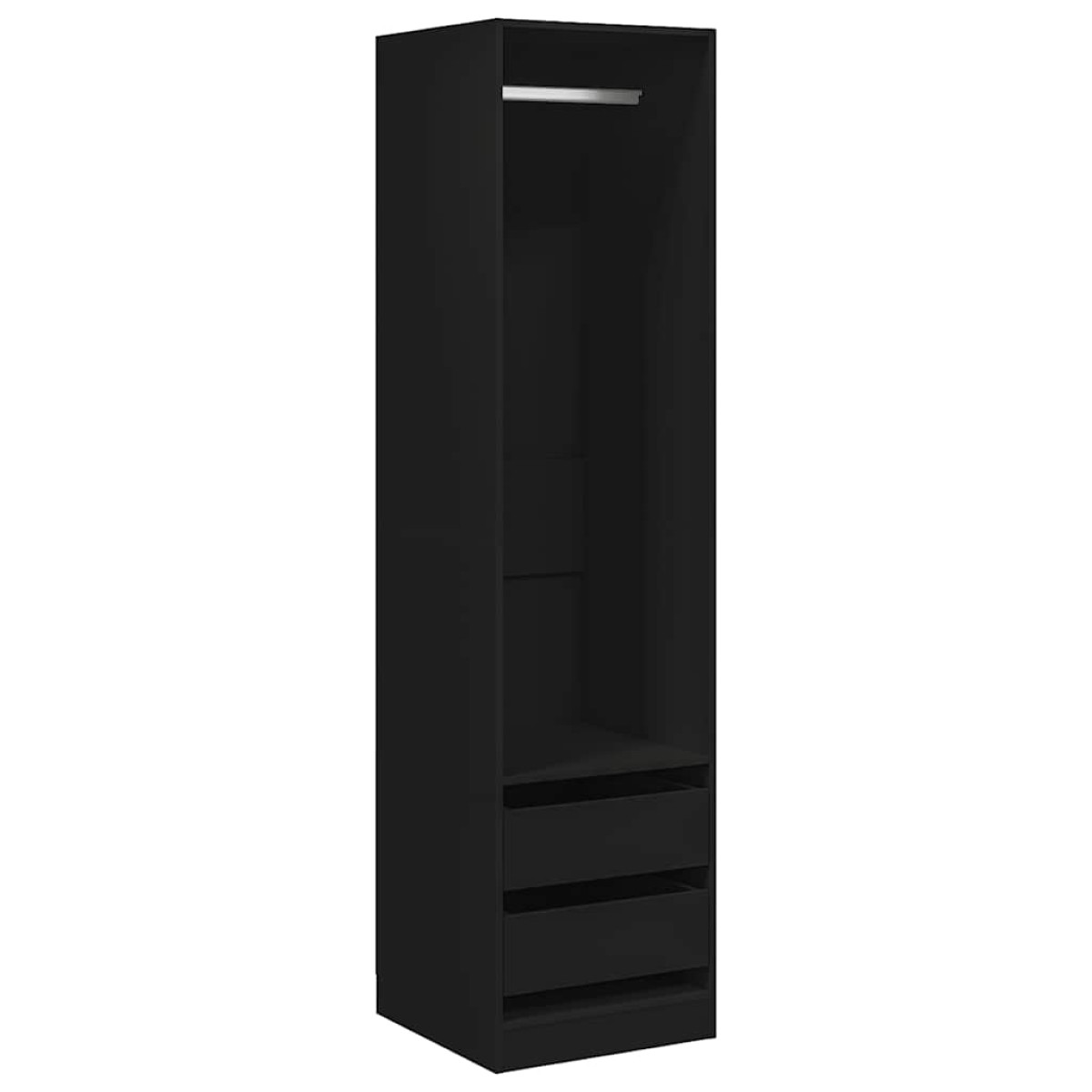 vidaXL Ντουλάπα με Συρτάρια Μαύρη 50 x 50 x 200 εκ. από Μοριοσανίδα