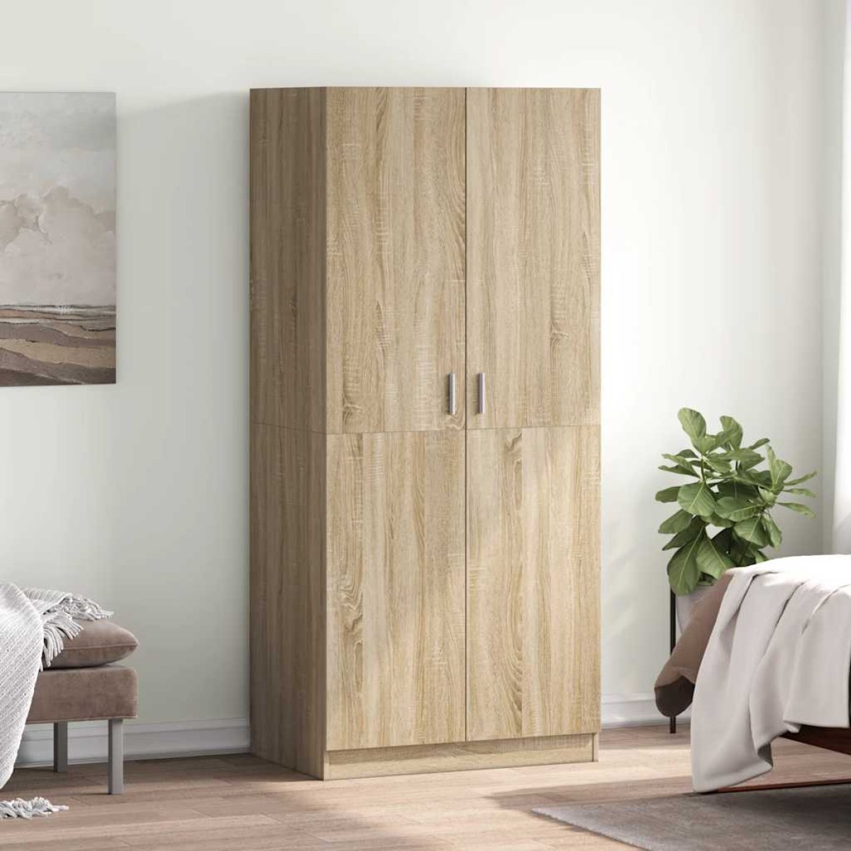 vidaXL Ντουλάπα Χρώμα Sonoma-Δρυς 80 x 52 x 180 εκ. από Μοριοσανίδα