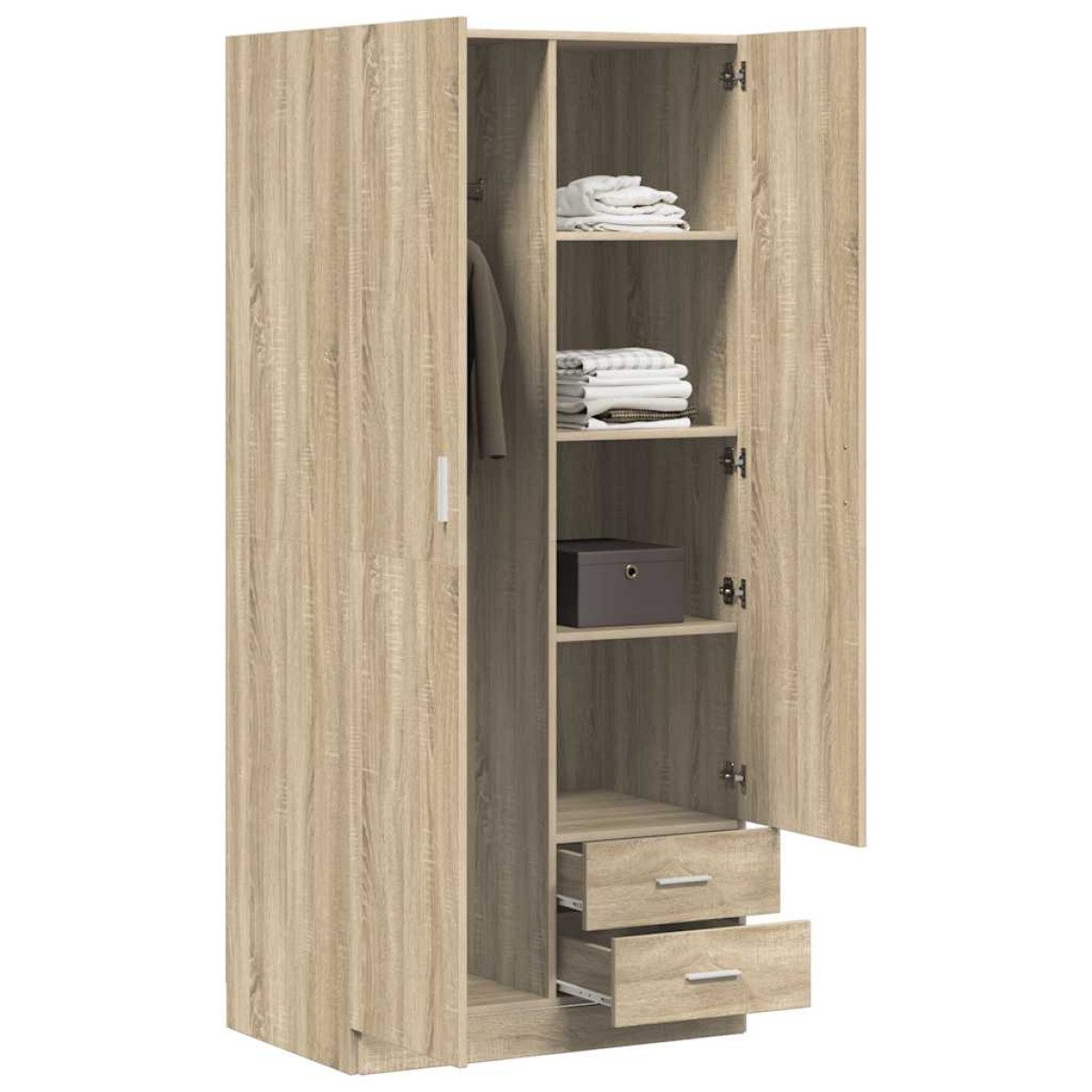 vidaXL Ντουλάπα Χρώμα Sonoma-Δρυς 80 x 52 x 180 εκ. από Μοριοσανίδα