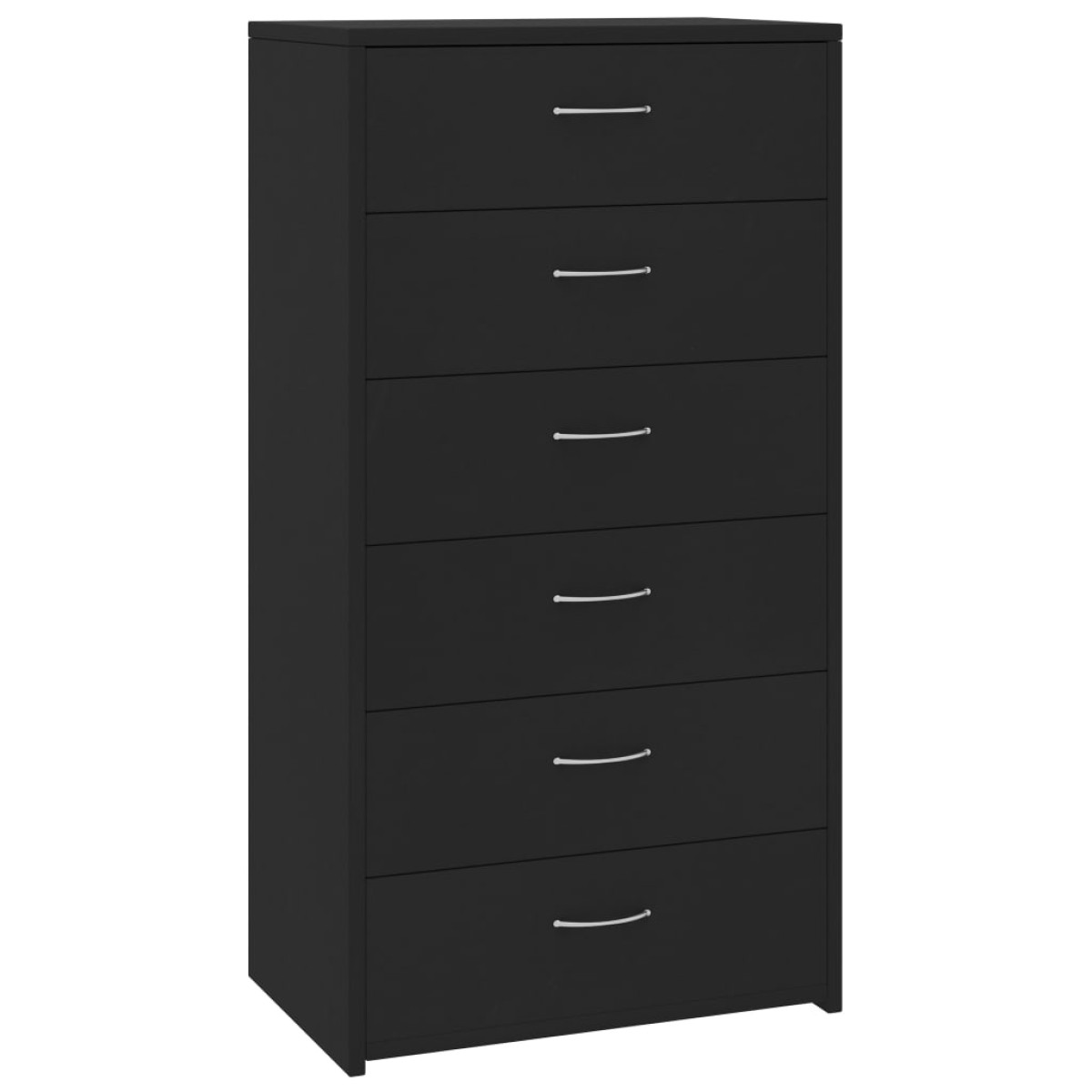 vidaXL Συρταριέρα με 6 Συρτάρια Μαύρη 50 x 34 x 96 εκ. από Μοριοσανίδα