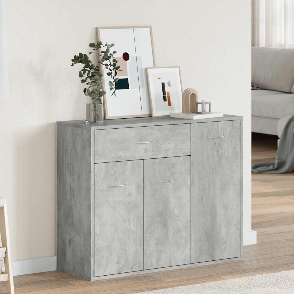 vidaXL Μπουφές Γκρι του Σκυροδέματος 88 x 30 x 70 εκ. από Μοριοσανίδα