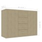 vidaXL Μπουφές Sonoma Δρυς 88 x 30 x 65 εκ. από Μοριοσανίδα