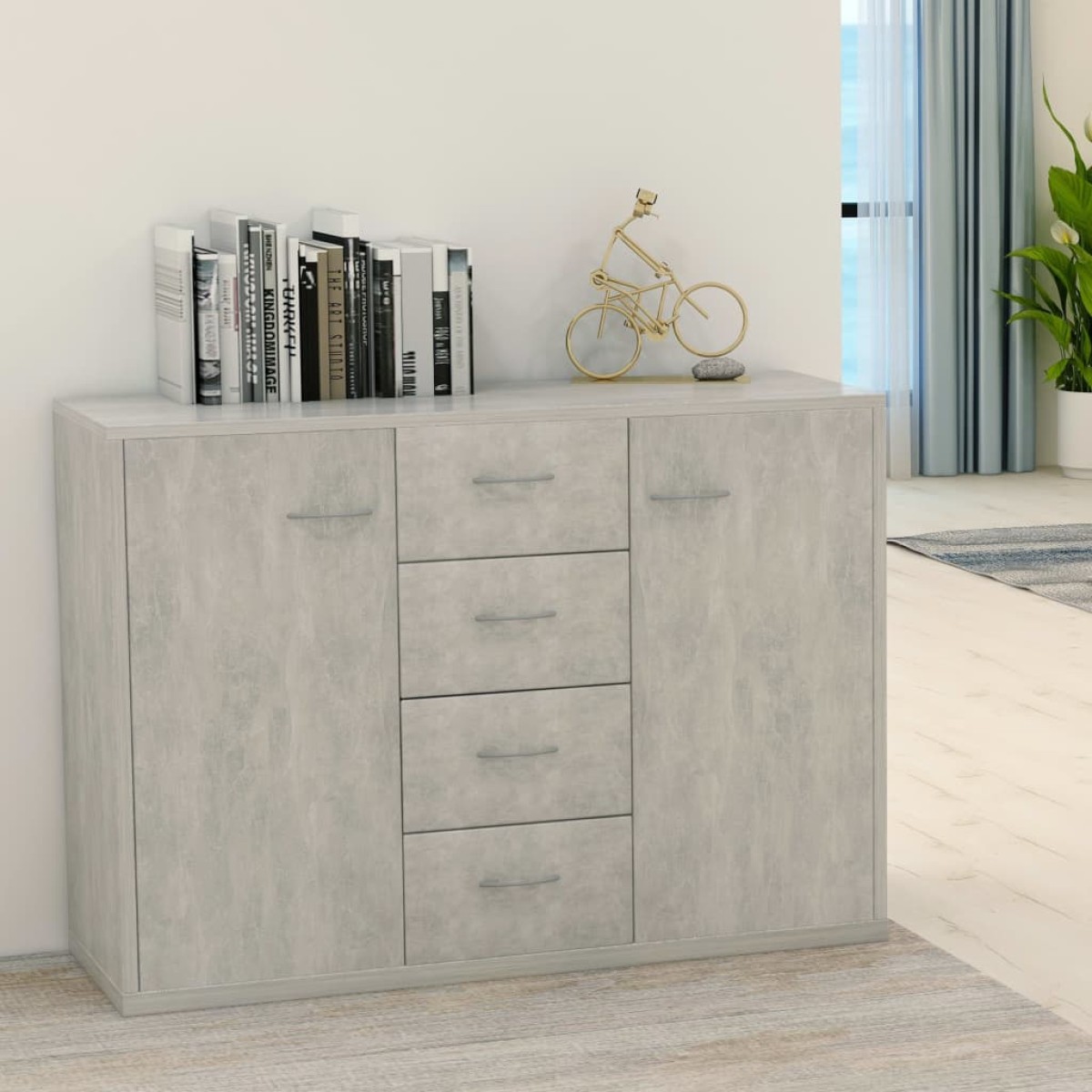 vidaXL Μπουφές Γκρι του Σκυροδέματος 88 x 30 x 65 εκ. από Μοριοσανίδα