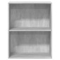 vidaXL Βιβλιοθήκη με 2 Ράφια Γκρι Σκυροδεμ. 60x30x76,5 εκ. Μοριοσανίδα