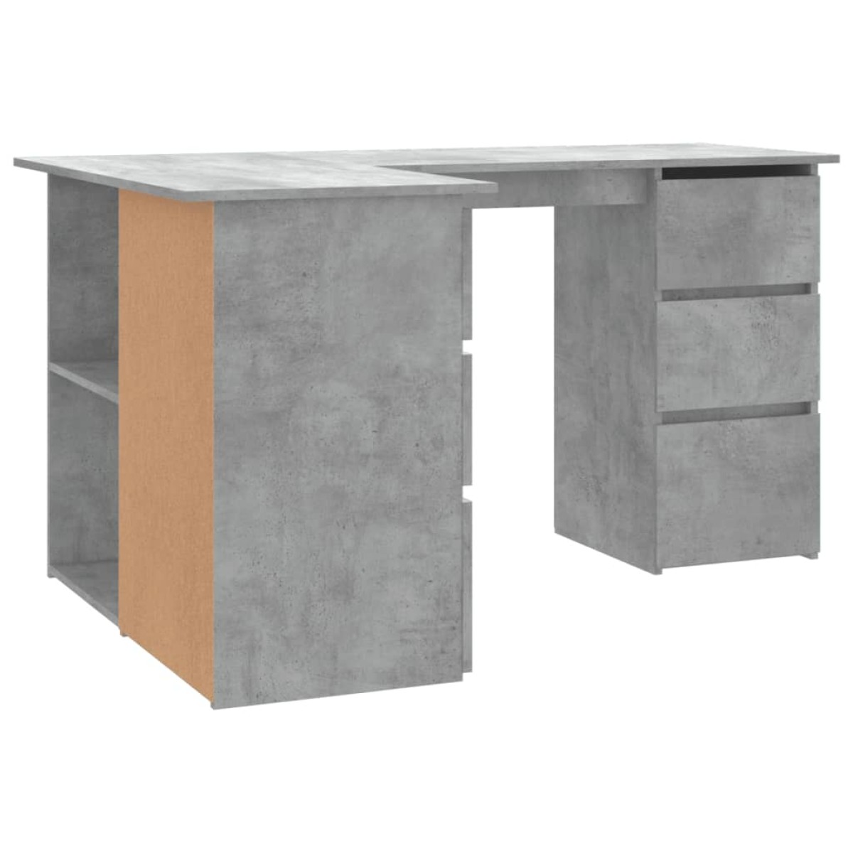 vidaXL Γραφείο Γωνιακό Γκρι Σκυροδέματος 145x100x76 εκ. Μοριοσανίδα
