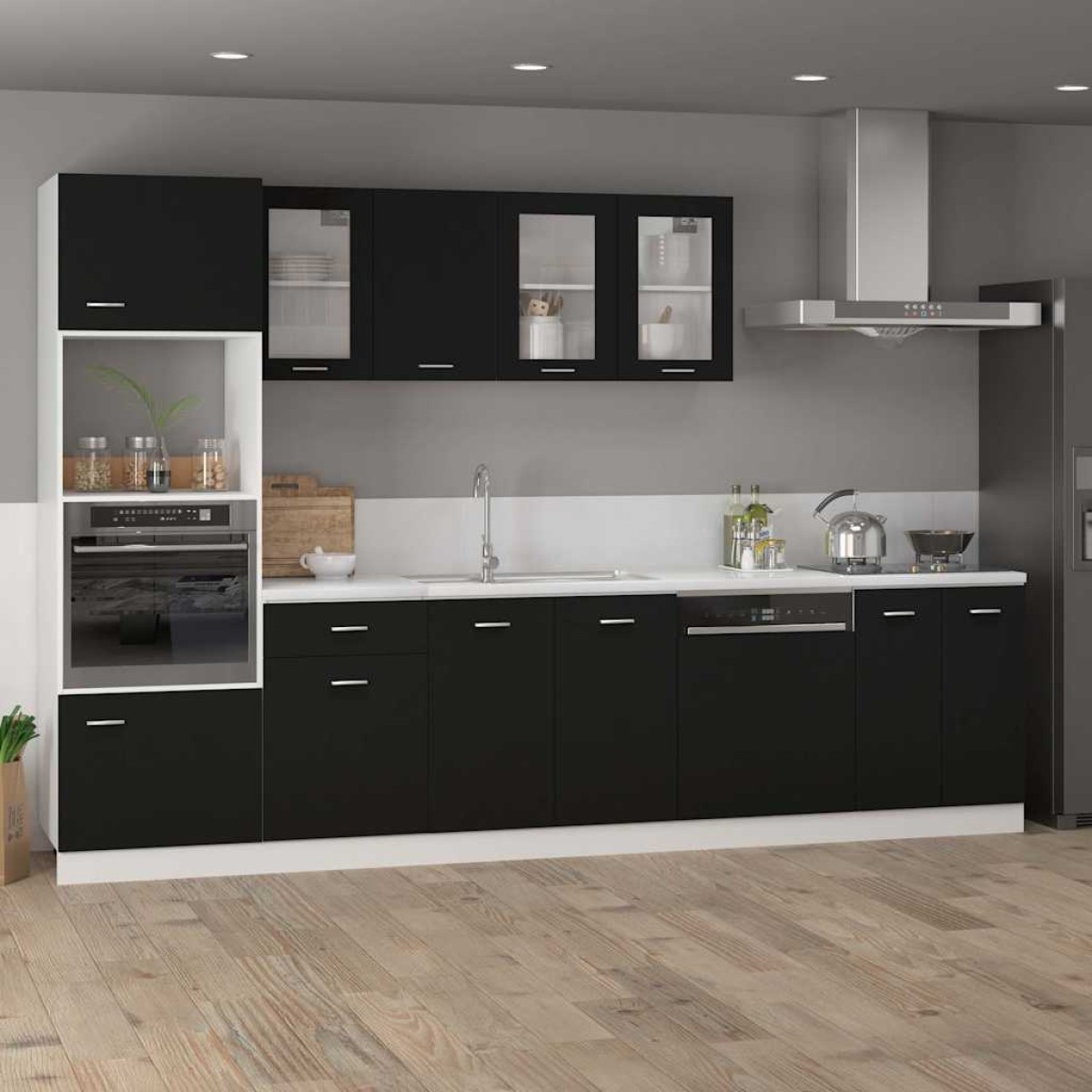 vidaXL Ντουλάπι Δαπέδου Μαύρο 60x46x81,5 εκ. Μοριοσανίδα