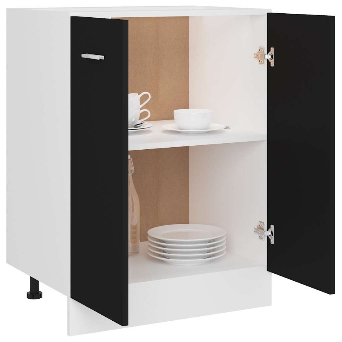 vidaXL Ντουλάπι Δαπέδου Μαύρο 60x46x81,5 εκ. Μοριοσανίδα