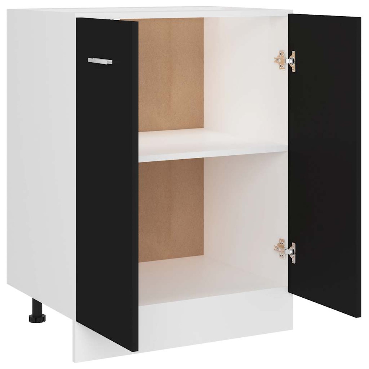vidaXL Ντουλάπι Δαπέδου Μαύρο 60x46x81,5 εκ. Μοριοσανίδα