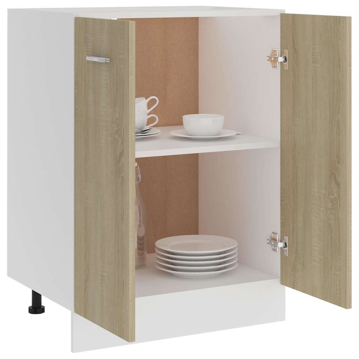 vidaXL Ντουλάπι Δαπέδου Sonoma Δρυς 60 x 46 x 81,5 εκ. Μοριοσανίδα