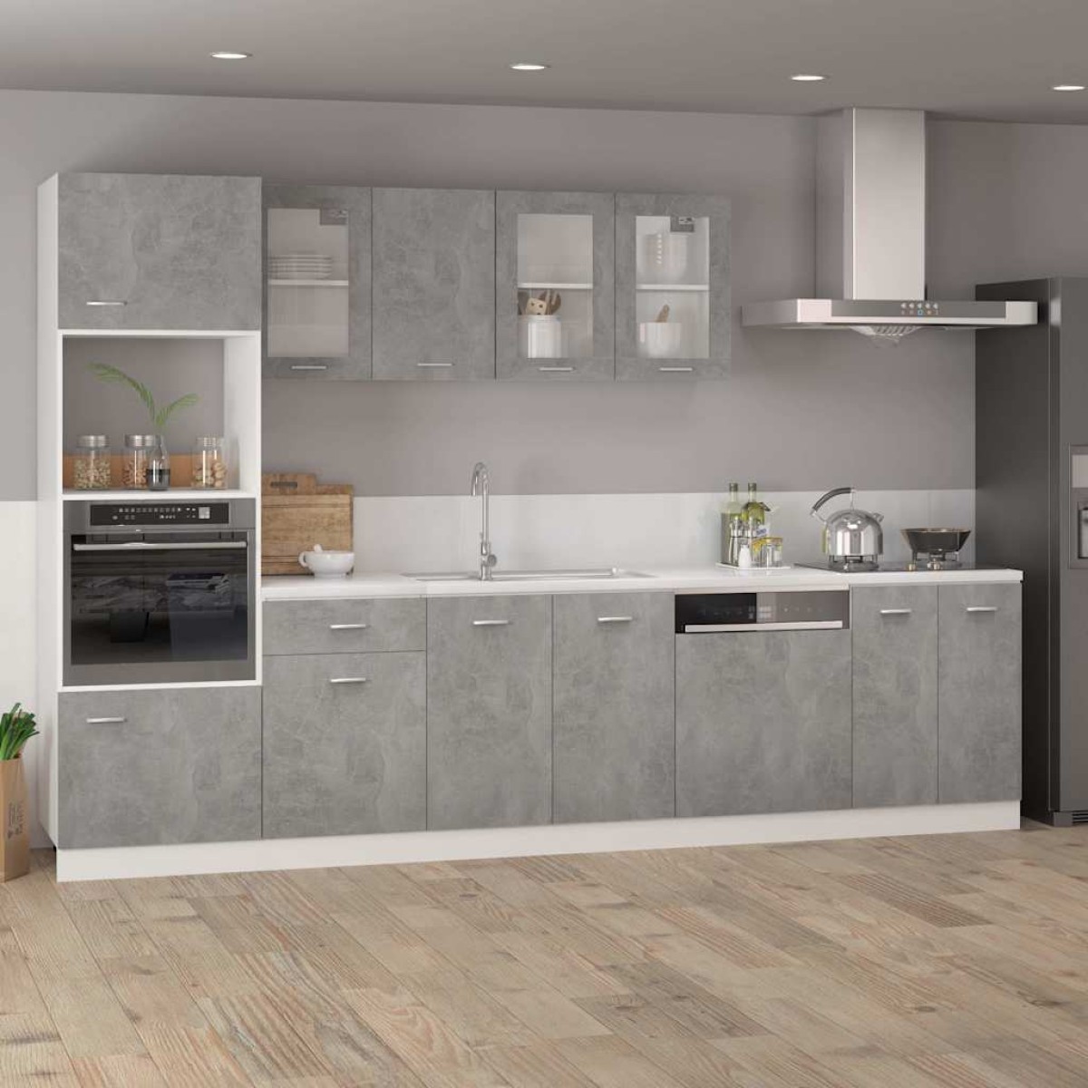 vidaXL Ντουλάπι Δαπέδου Γκρι Σκυροδέματος 60x46x81,5 εκ. Μοριοσανίδα