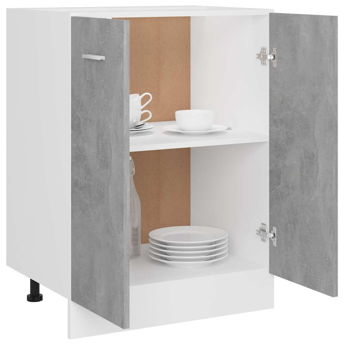 vidaXL Ντουλάπι Δαπέδου Γκρι Σκυροδέματος 60x46x81,5 εκ. Μοριοσανίδα