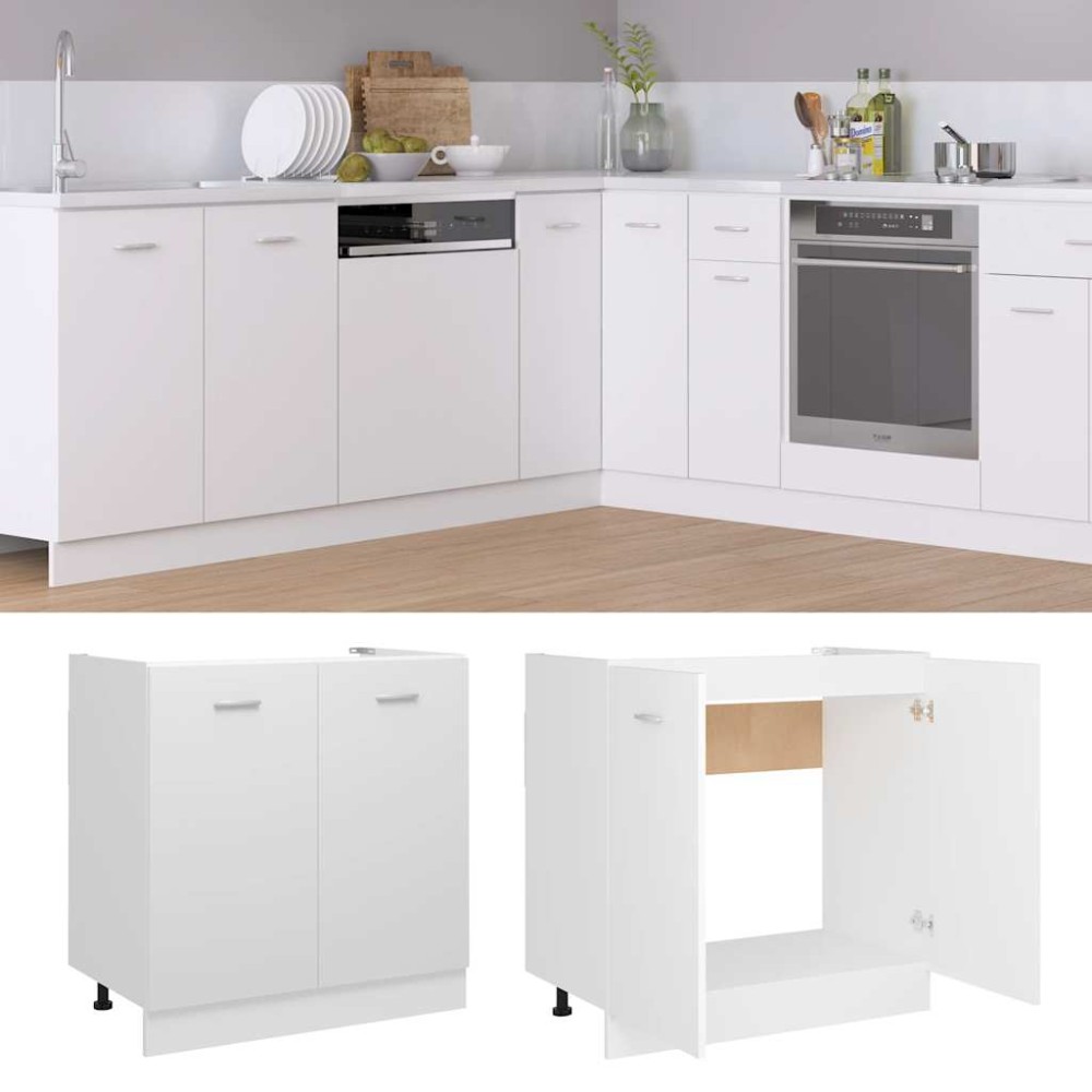 vidaXL Ντουλάπι Νιπτήρα "Lyon" Λευκό 80x46x81,5 εκ. από Τεχνητό Ξύλο