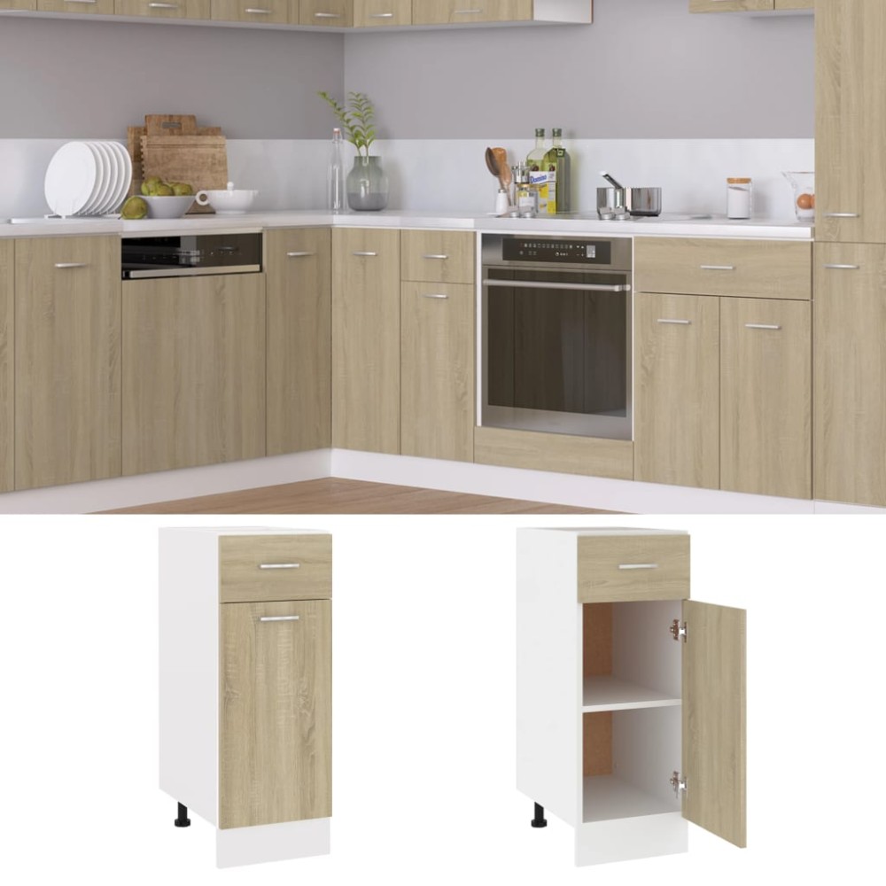 vidaXL Ντουλάπι με Συρτάρια "Lyon" σε Χρώμα Sonoma Δρυς 30x46x81,5 εκ. από Τεχνητό Ξύλο