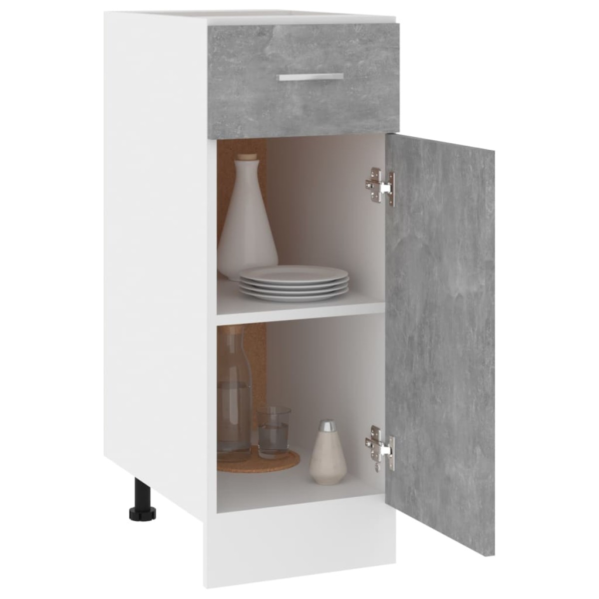 vidaXL Ντουλάπι με Συρτάρι Γκρι Σκυροδέματος 30x46x81,5 εκ Μοριοσανίδα
