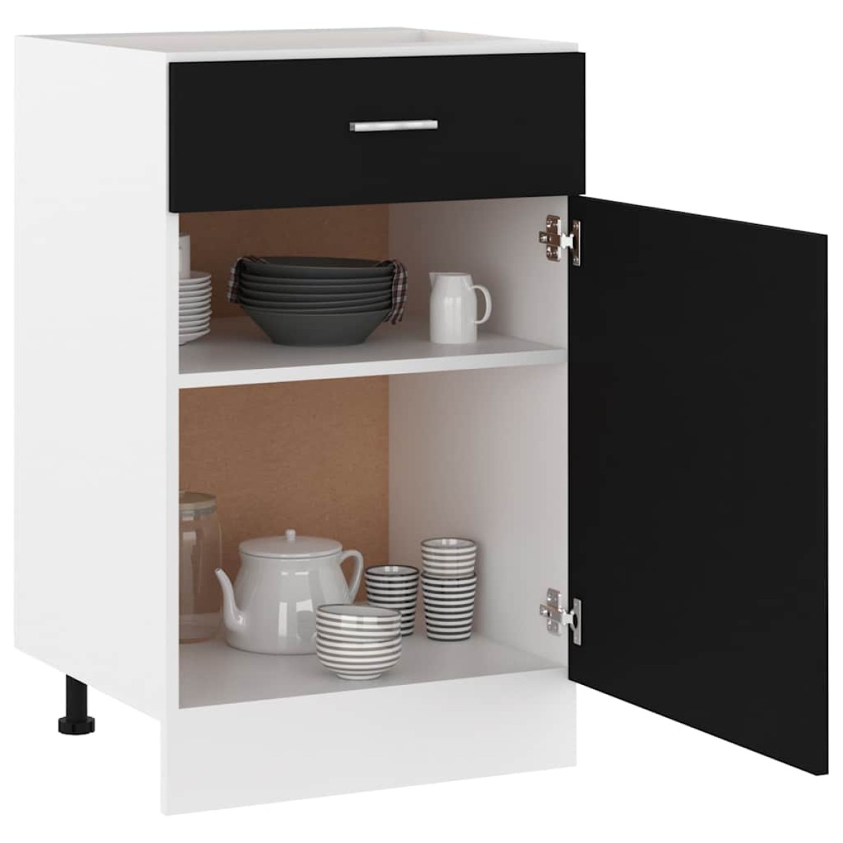 vidaXL Ντουλάπι με Συρτάρι Μαύρο 50x46x81,5 εκ. Μοριοσανίδα