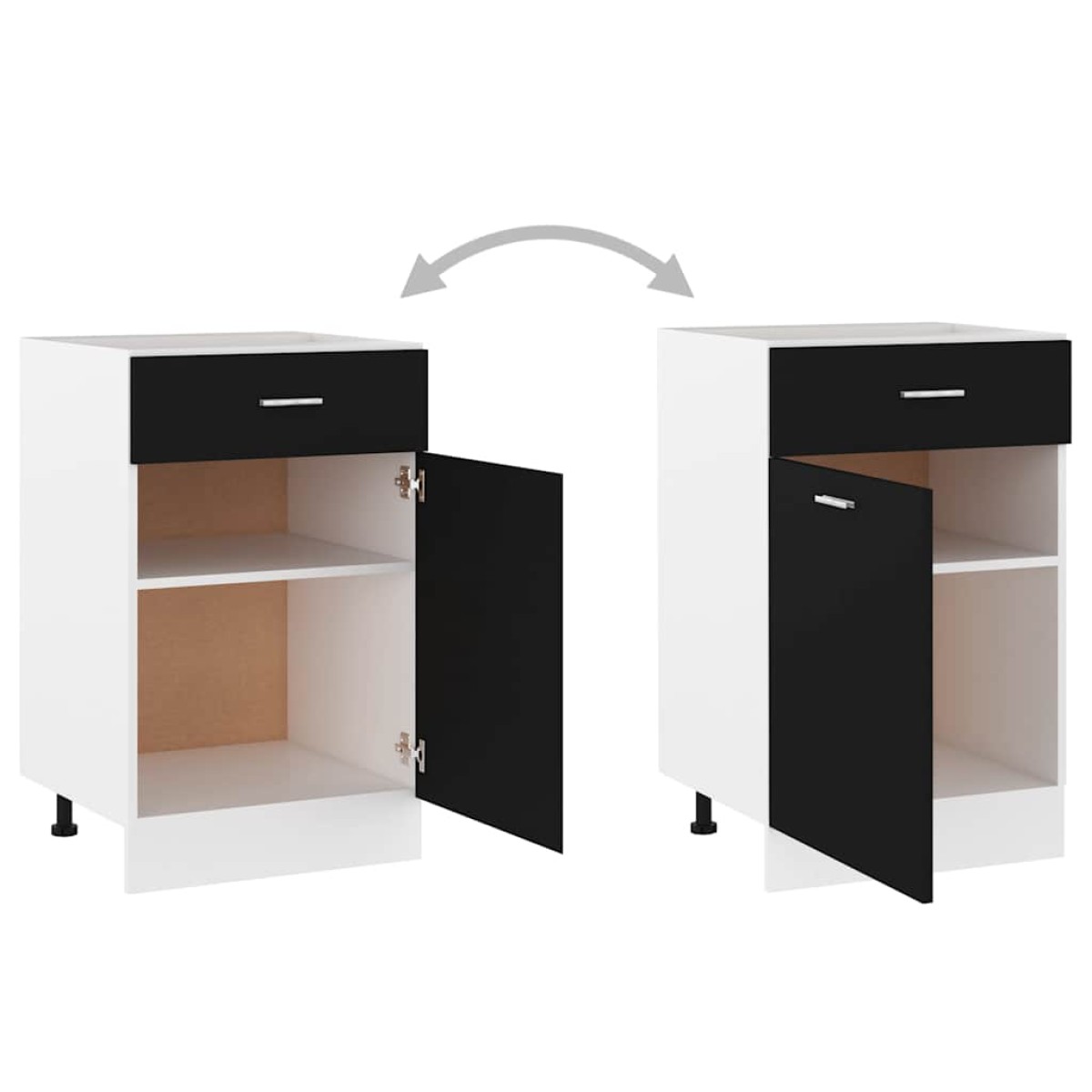 vidaXL Ντουλάπι με Συρτάρι Μαύρο 50x46x81,5 εκ. Μοριοσανίδα