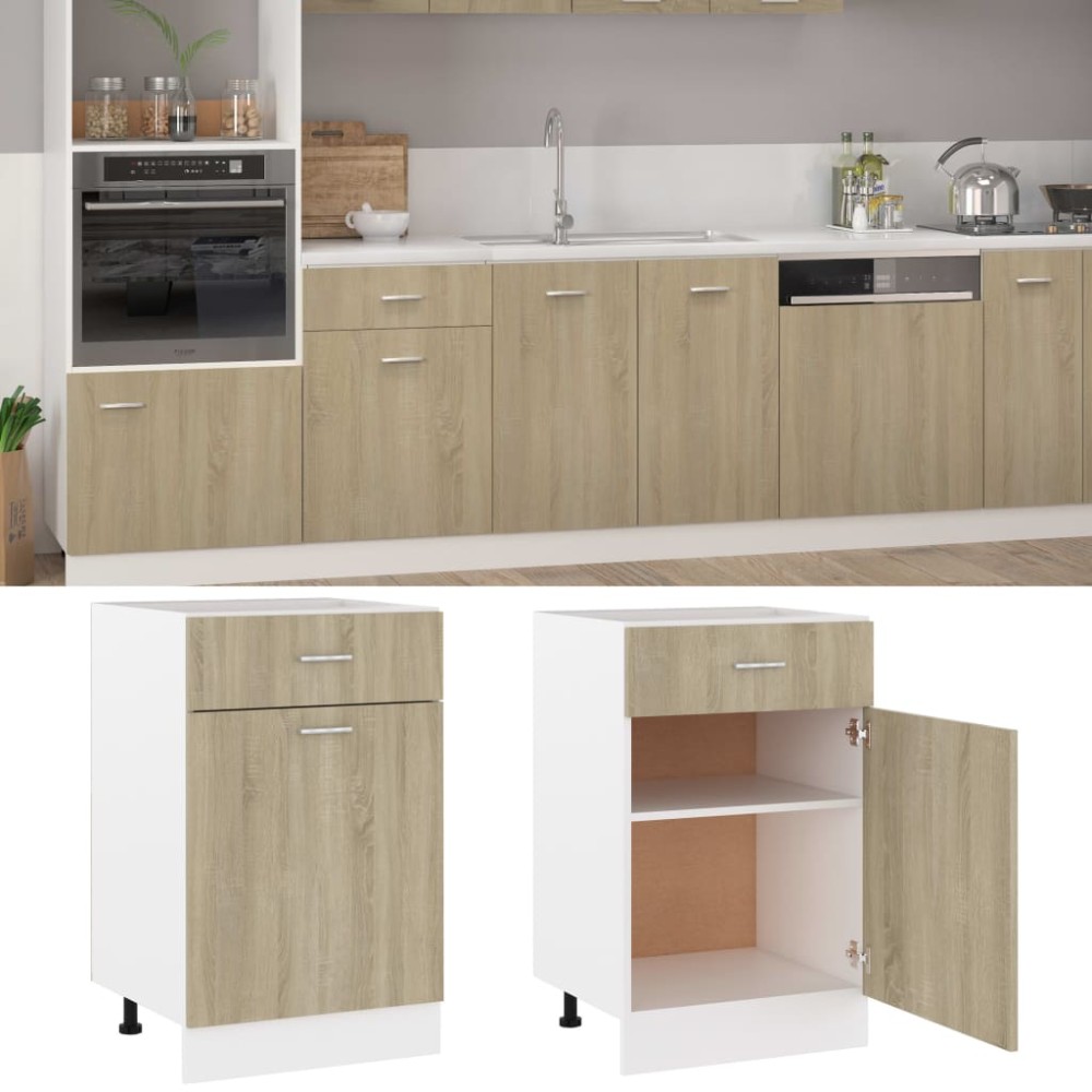 vidaXL Ντουλάπι με Συρτάρια "Lyon" σε Χρώμα Sonoma Δρυς 50x46x81,5 εκ. από Τεχνητό Ξύλο