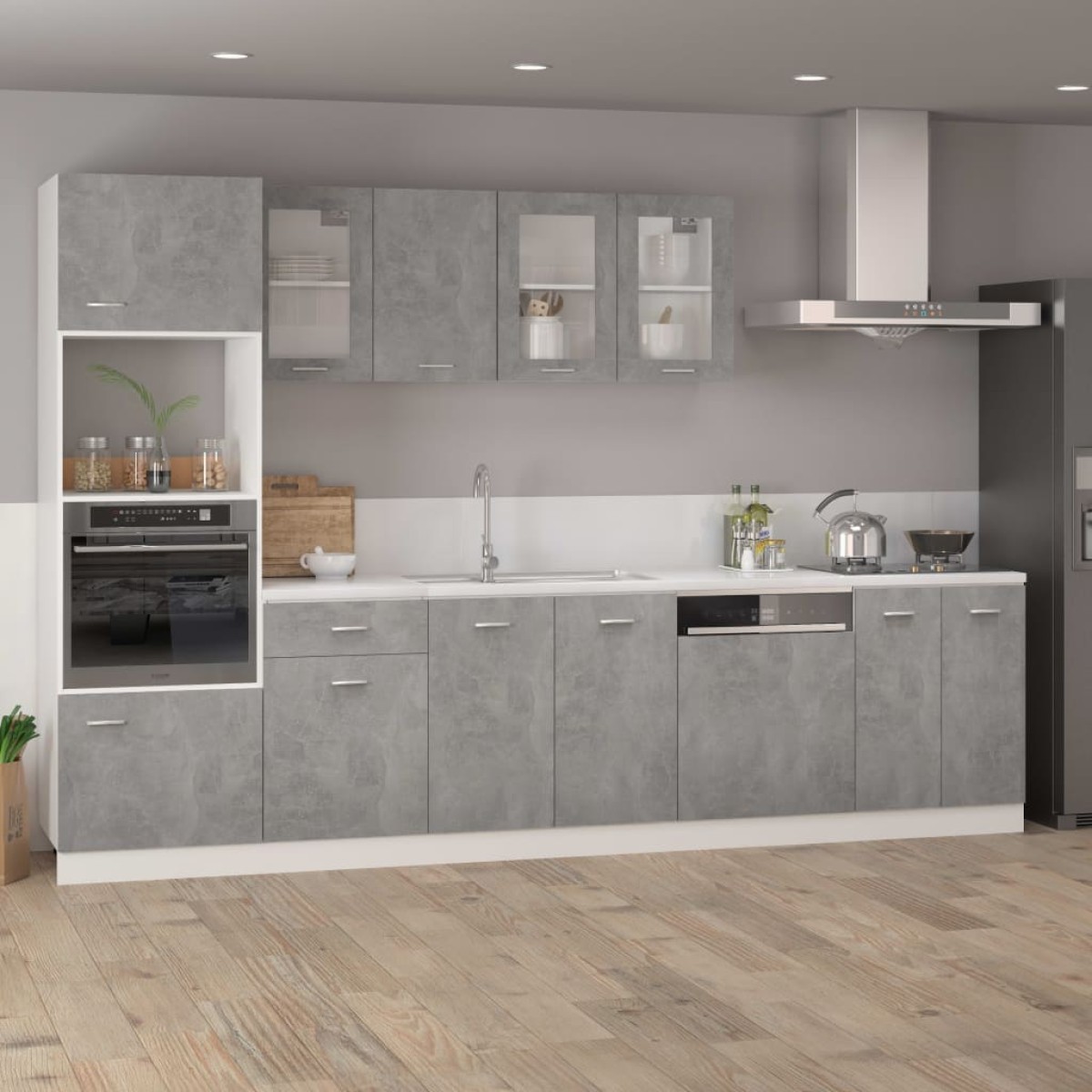 vidaXL Ντουλάπι με Συρτάρι Γκρι Σκυροδέματος 50x46x81,5 εκ Μοριοσανίδα