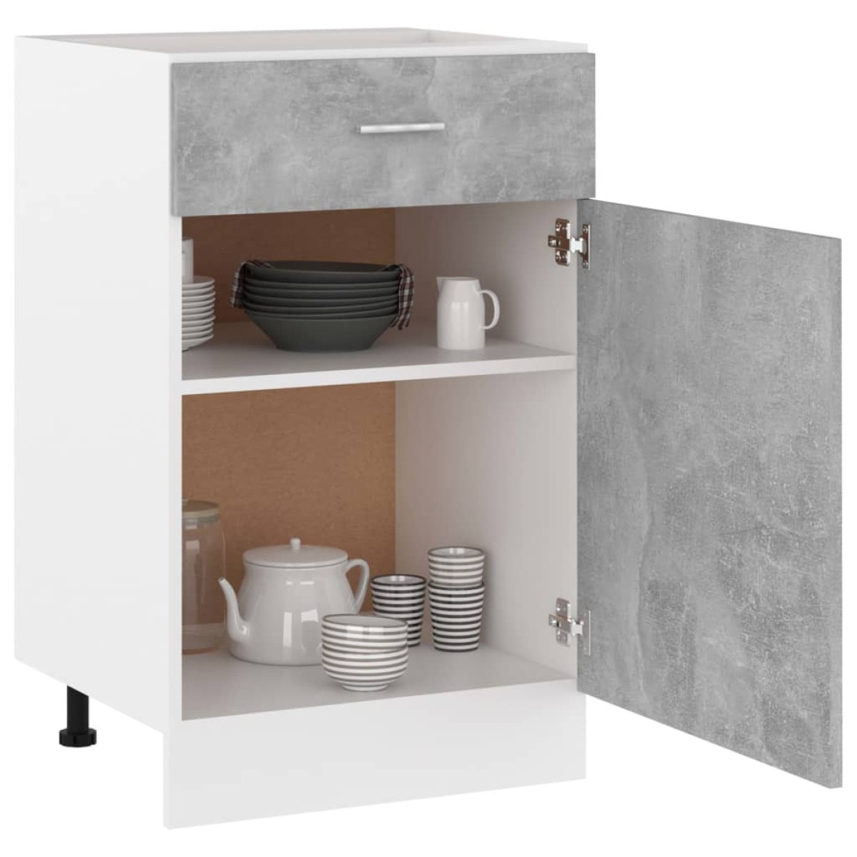 vidaXL Ντουλάπι με Συρτάρι Γκρι Σκυροδέματος 50x46x81,5 εκ Μοριοσανίδα