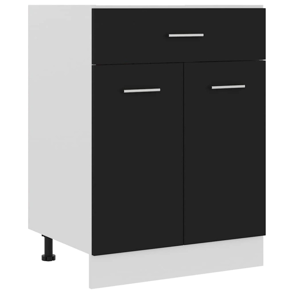 vidaXL Ντουλάπι με Συρτάρια "Lyon" Μαύρο 60x46x81,5 εκ. από Τεχνητό Ξύλο