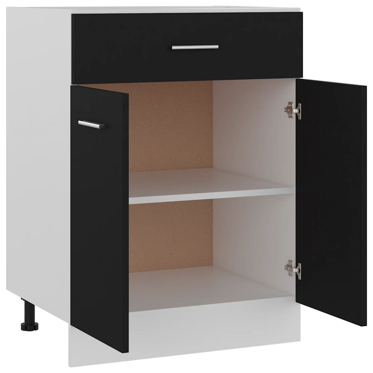 vidaXL Ντουλάπι με Συρτάρι Μαύρο 60x46x81,5 εκ. Μοριοσανίδα