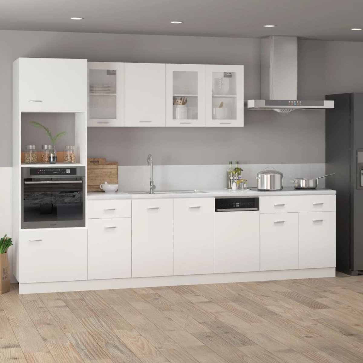 vidaXL Ντουλάπι με Συρτάρι Λευκό 80x46x81,5 εκ. Μοριοσανίδα