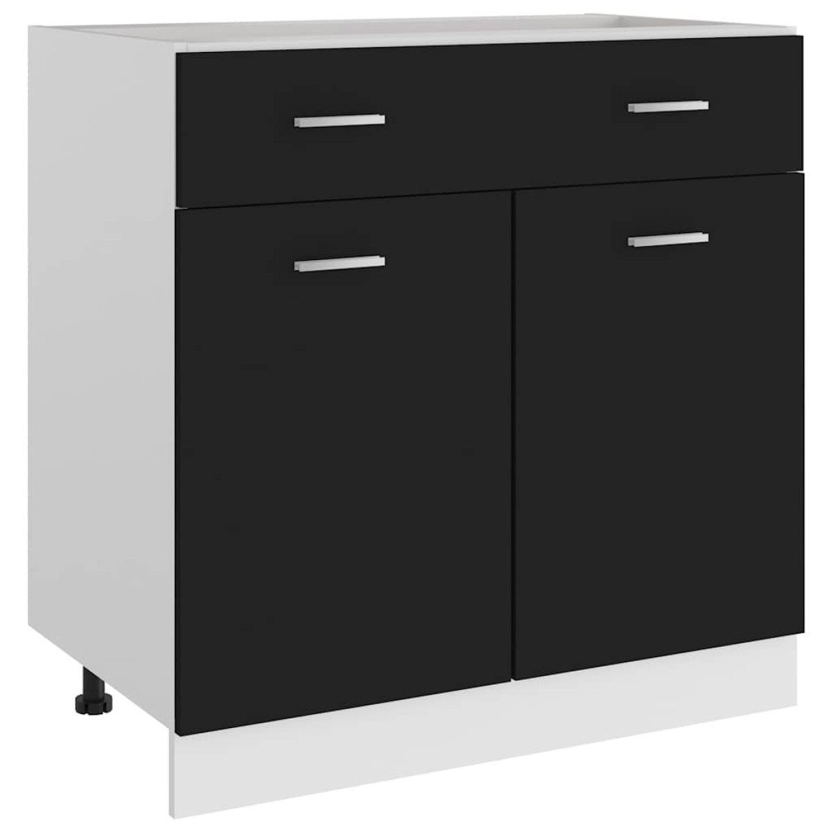 vidaXL Ντουλάπι με Συρτάρι Μαύρο 80x46x81,5 εκ. Μοριοσανίδα