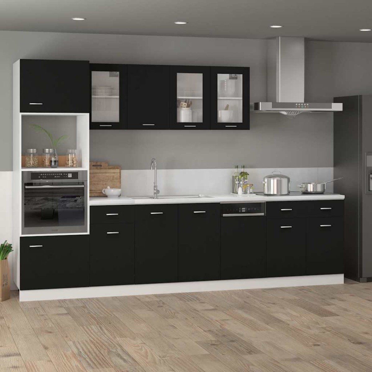 vidaXL Ντουλάπι με Συρτάρι Μαύρο 80x46x81,5 εκ. Μοριοσανίδα