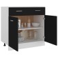vidaXL Ντουλάπι με Συρτάρι Μαύρο 80x46x81,5 εκ. Μοριοσανίδα