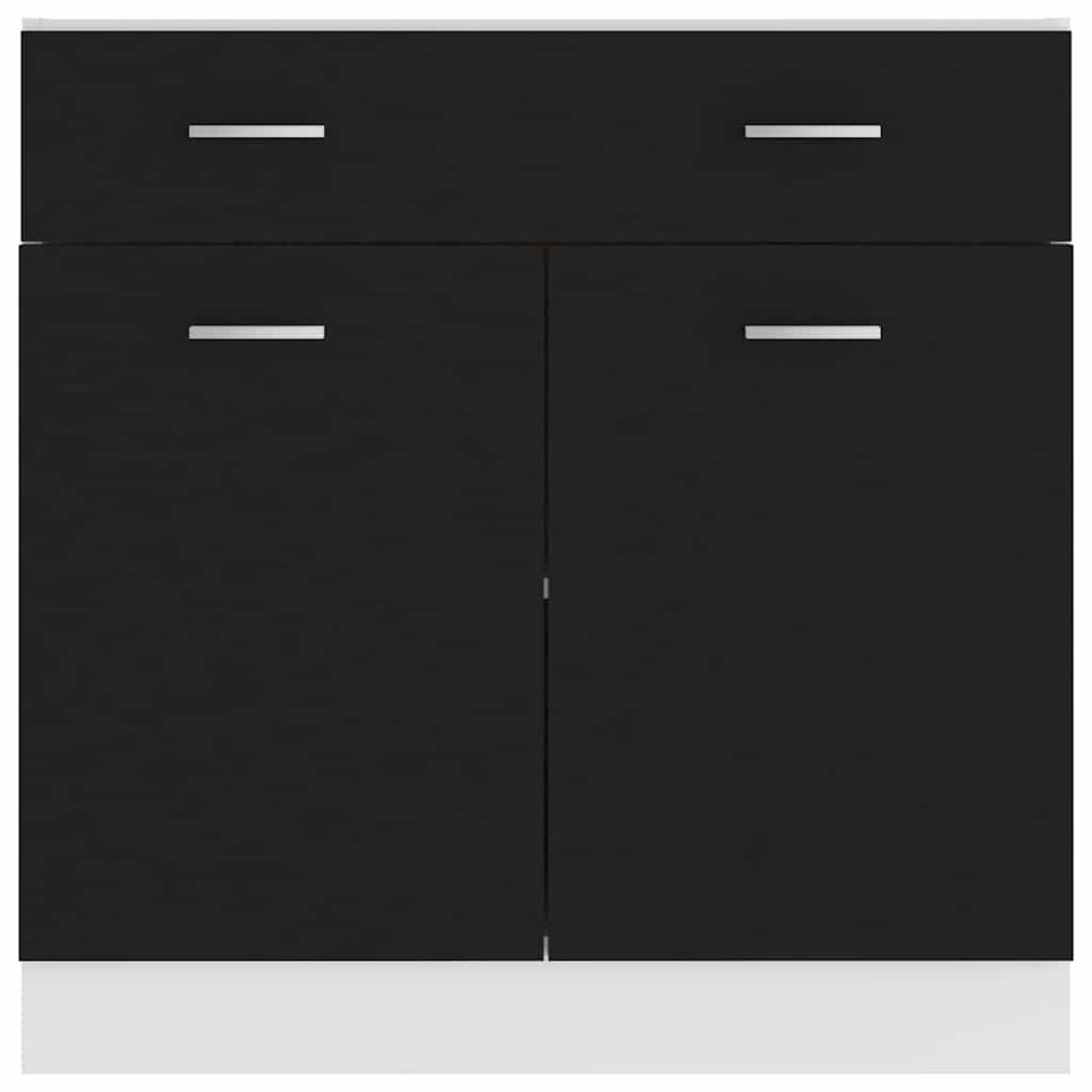 vidaXL Ντουλάπι με Συρτάρι Μαύρο 80x46x81,5 εκ. Μοριοσανίδα