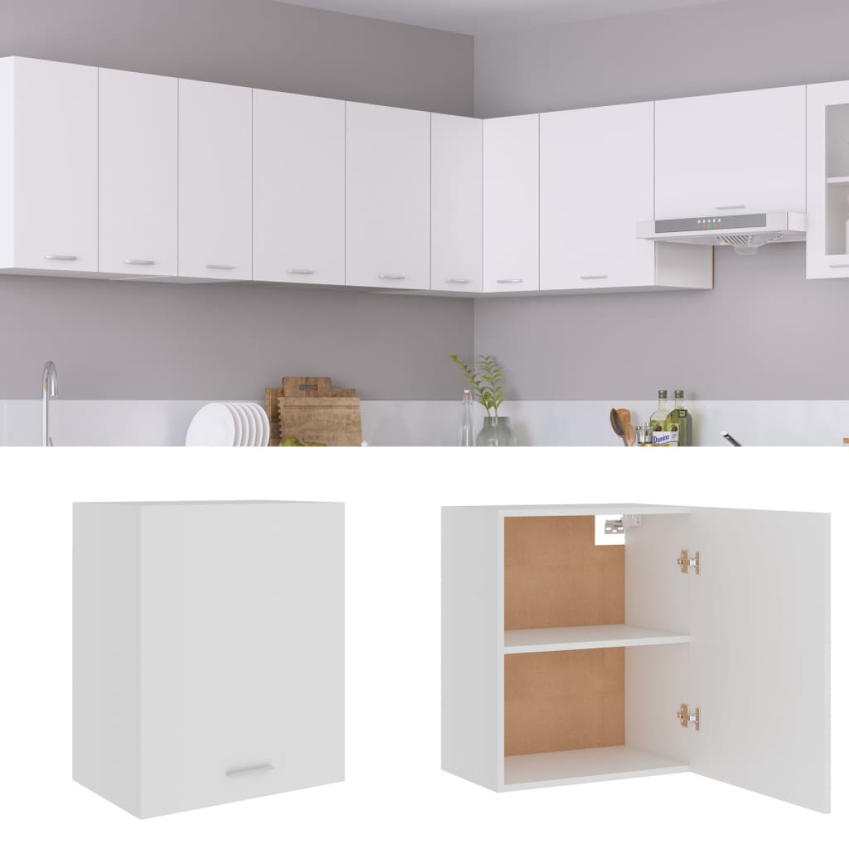 vidaXL Ντουλάπι Κρεμαστό Λευκό 50x31x60 εκ. Μοριοσανίδα
