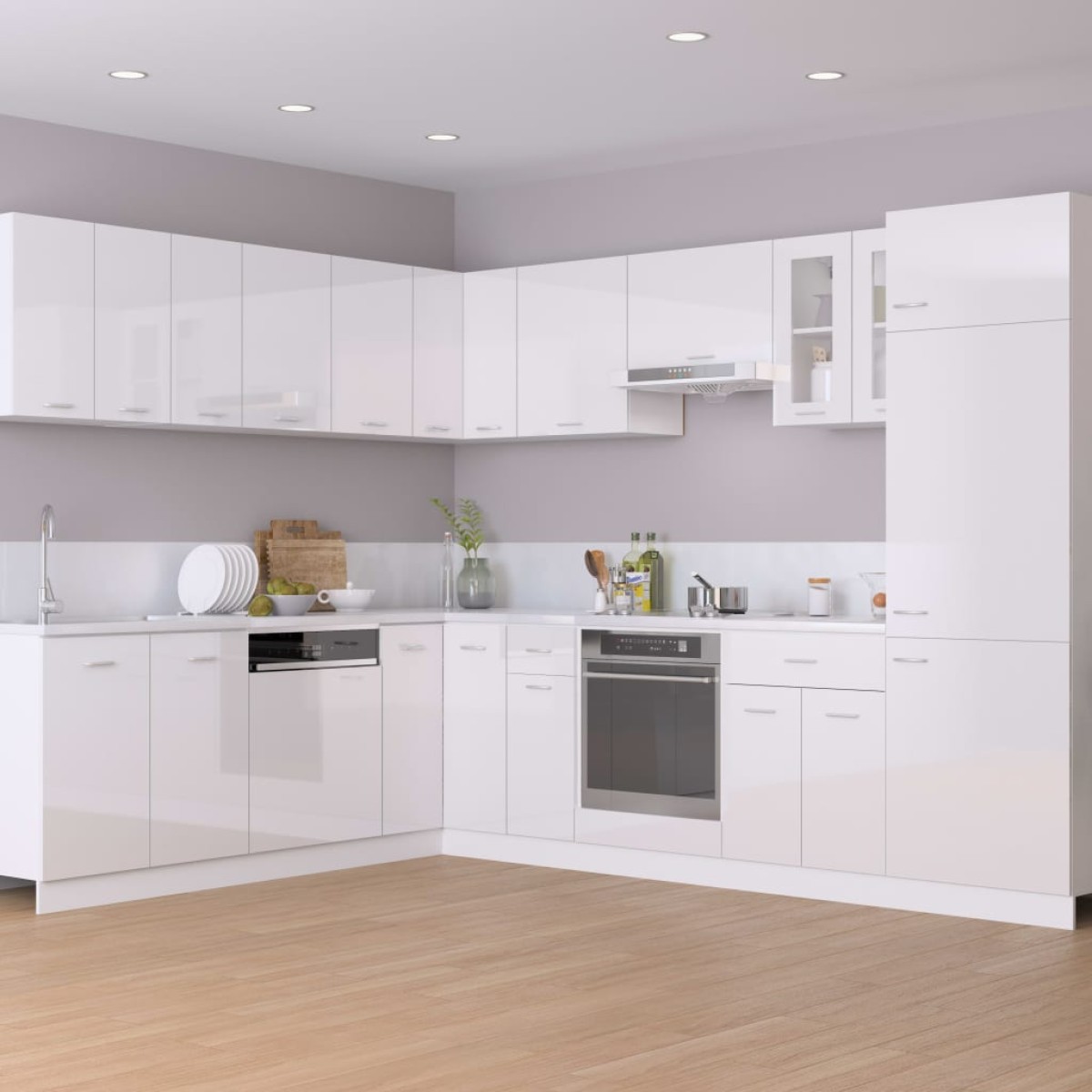 vidaXL Ντουλάπι Κρεμαστό Γυαλιστερό Λευκό 50x31x60 εκ. Μοριοσανίδα
